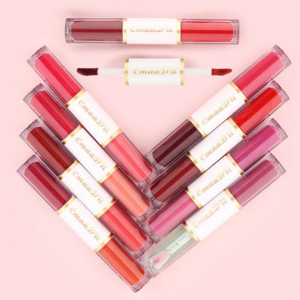 Women's Lipstick Matte Waterproof Lip Gloss Women Makeup Lip Glaze Non-stick Cup Double Head Beauty Products Tint 1 4 Pieces, Style C, 4 Pieces