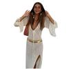 New Beach Dress Sexy Hollow See-through Sunscreen Clothing Spring and Summer Knitted Seaside Vacation Long Skirt