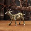Retro Goat Ornaments Brass Figurines Tea Pets Ancient Bronze Zodiac Animals Desk Decoration Vintage Home Decor Souvenir