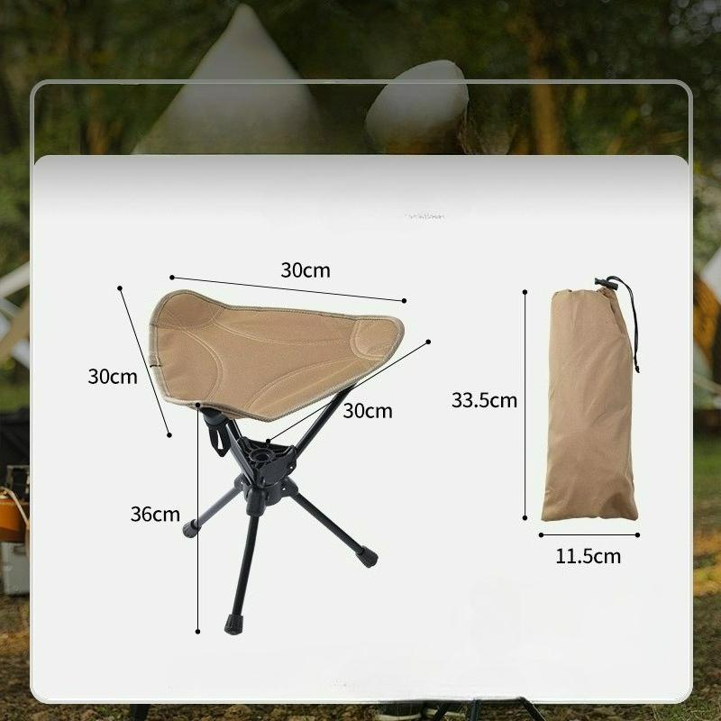 

Outdoor Camping Rotating Tripod Aluminum Alloy Folding Chair Ultra-light Portable Fishing Mountaineering Camping Stool кавовий