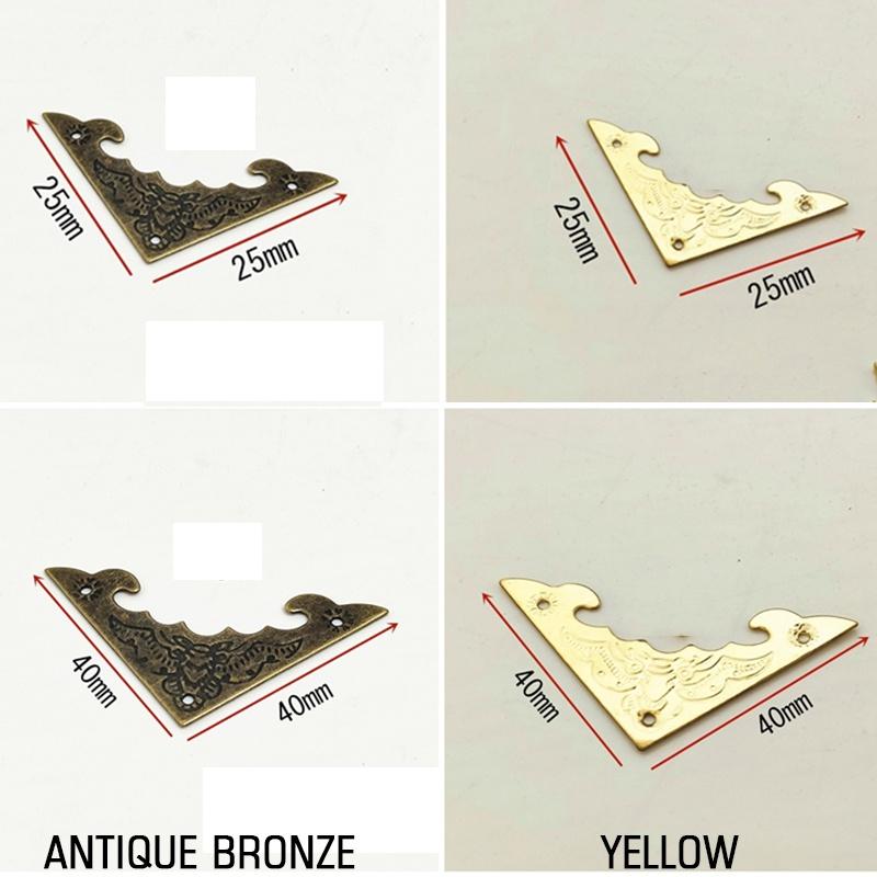 12Pcs Iron Decoration Corner Bracket Antique Jewelry Wooden Box Foot Leg Bat Corner Protector Crafts Furniture Fittings