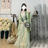 Chinese Wei And Jin Dynasties Style Hanfu Female Fairy Embroidery Full Set With Waist-length Sleeves