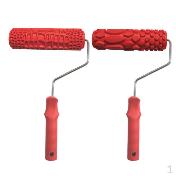 

2 шт. Настенный декор с тисненой текстурой Сделай сам Инструменты-кисти Валик для рисования с ручкой