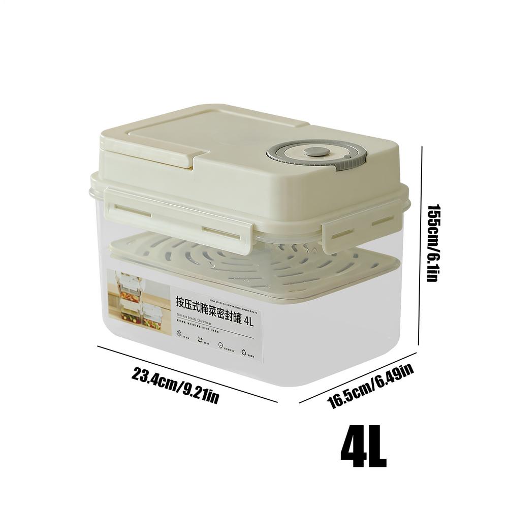 Korean Pickle Container Press-type 4L Airtight Pickling Storage Pickle Box Household Pickled Vegetable Sealed Box For Kitchen белый