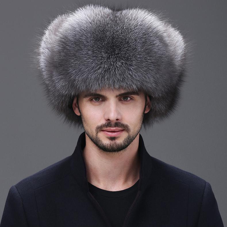 Fox Hair Lei Feng Hat Men's Raccoon Hair Northeast Winter Middle-aged and Elderly Warm Fur Leather Cotton Hat Men's Winter