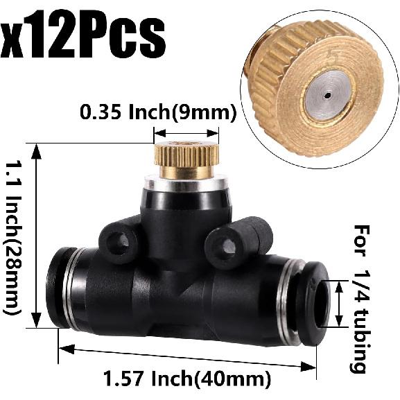 Brass Misting Nozzles Outdoor Cooling System Heavy Duty Misting Nozzle for Outdoor Cooling System (28pc-Brass Misting Nozzles Kit)