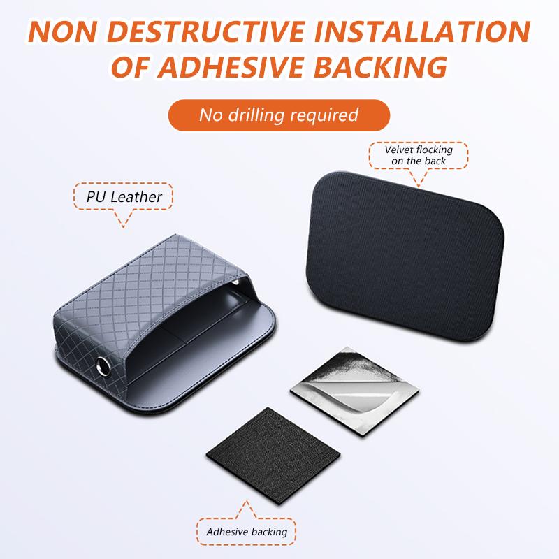 SEAMETAL Boîte de Rangement de Voiture Multifonctionnelle en Cuir PU Sac de Rangement Latéral pour Siège de Voiture Grande Capacité Organisateur de Poche Universel pour Téléphones Cartes Clés