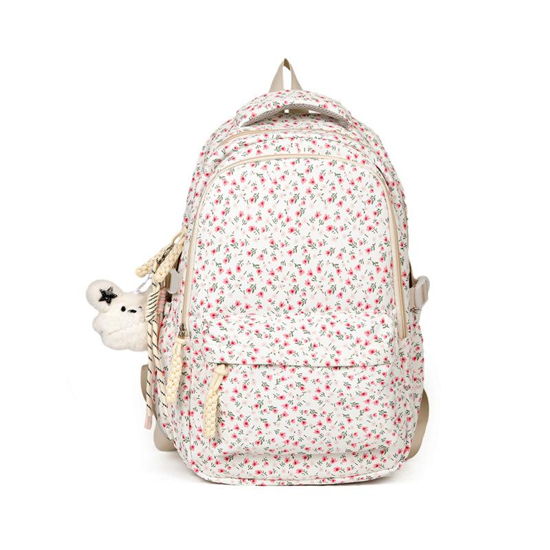 Schulranzen1011 neuer blumiger Mittelschüler Schulranzen hoher Wert Rucksack mit großem Fassungsvermögen Entlastungsrücken Small Fresh Freizeitrucksack