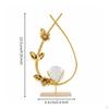 Crystal Ball Contemporary Chic metal Ornament Handcrafted Look Decorative Sphere Feather Leaf C