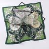 Spring and Summer Silk Scarf Women's 71 Simulation Silk Square Scarf Green Butterfly Decorative Scarf Neck Professional Scarf Thin Scarf