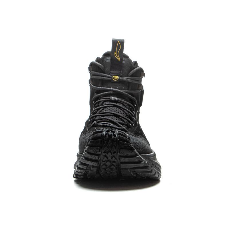 Li Ning Outdoor CF Trail Leder Hi Stoßdämpfend Rutschfest Abriebfest Wasserdicht Stützend Warm Greifend High-Top Wanderschuhe AHTU015-4