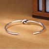 New Arrival Stylish Fashionable Popular Sterling Silver Color Jewelry Bracelets Classic Vintage Thai Silver Color Love Tie Braided Female Bangles