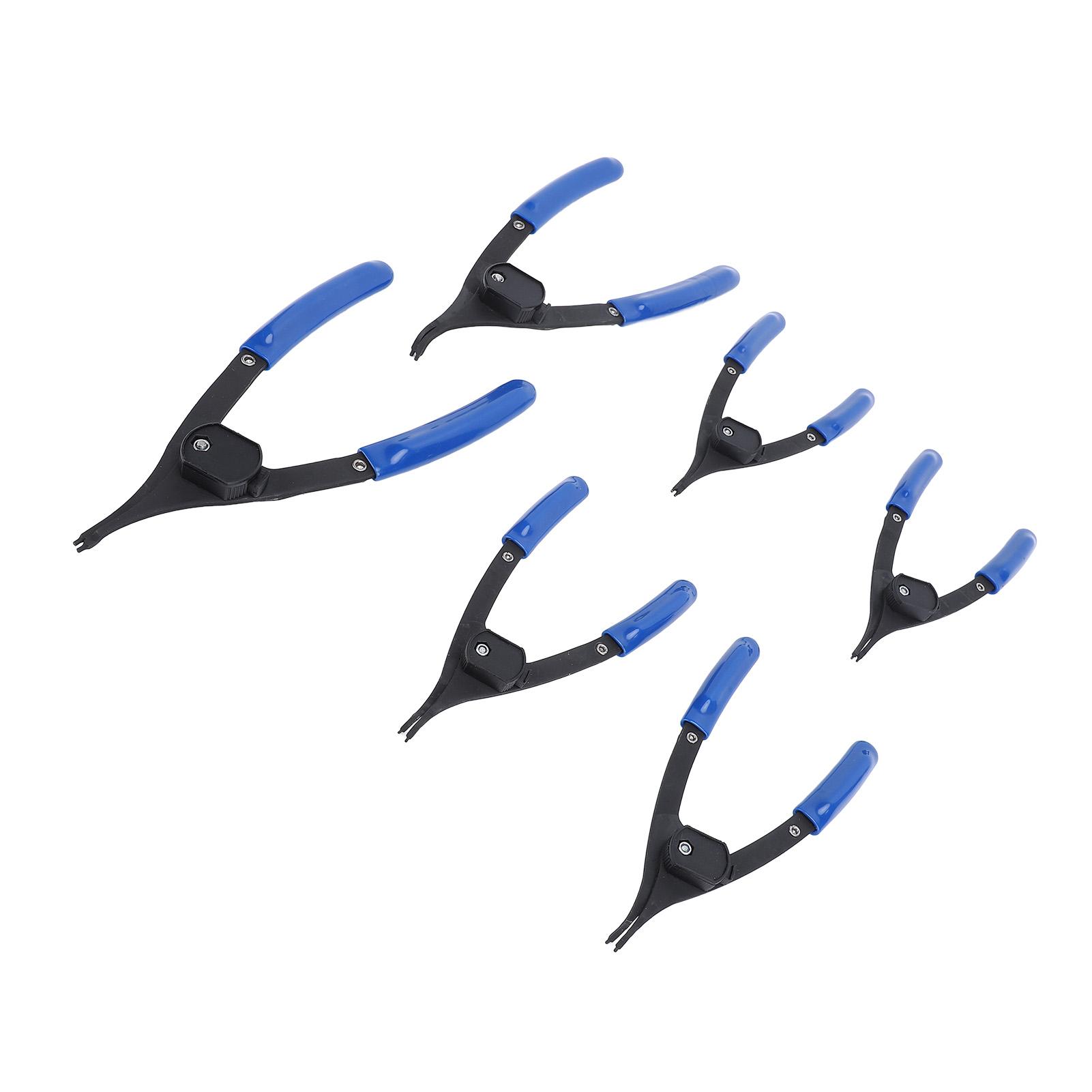 

Набор из 6 плоскогубцев для стопорных колец 6 дюймов 8 дюймов Металлические регулируемые плоскогубцы для внутренних и внешних стопорных колец для