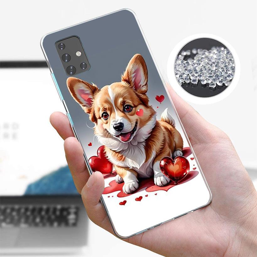 Lovely Puppy Heart Dogs Phone Case For Samsung Galaxy A52 A32 A22 A12 A02S A50S A30S A51 A31 AA71 Note 20 Ultra 10 S10 Plus Gala
