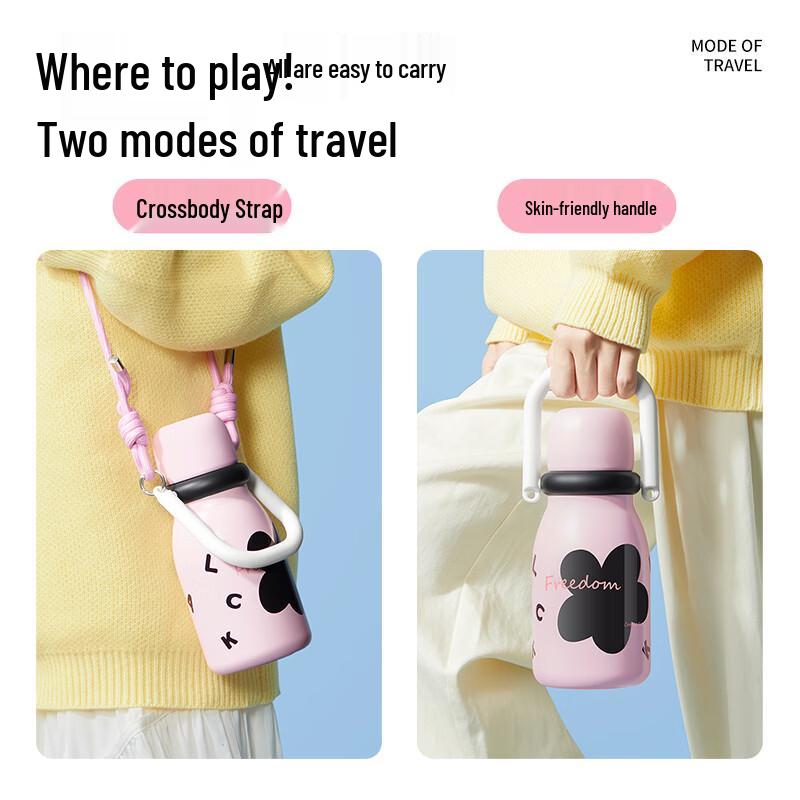 COOKER KING 316 Stainless Steel Kids' Insulated Water Bottle with Strap, 650ml