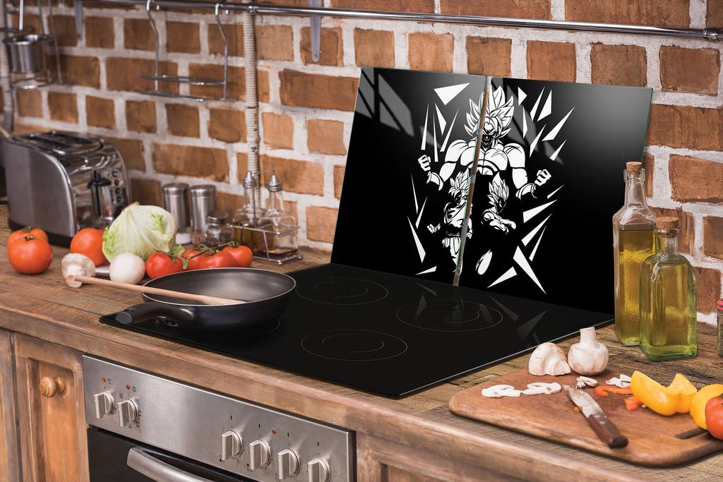 SZKLANA PŁYTA OCHRONNA NA KUCHENKĘ 90x52 ANIME