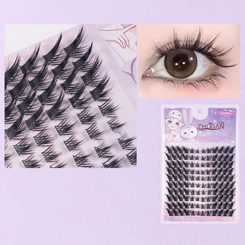 With Jelly Glue Strips Sunflower False Eyelashes Glue Free Segmented False Eyelashes Men