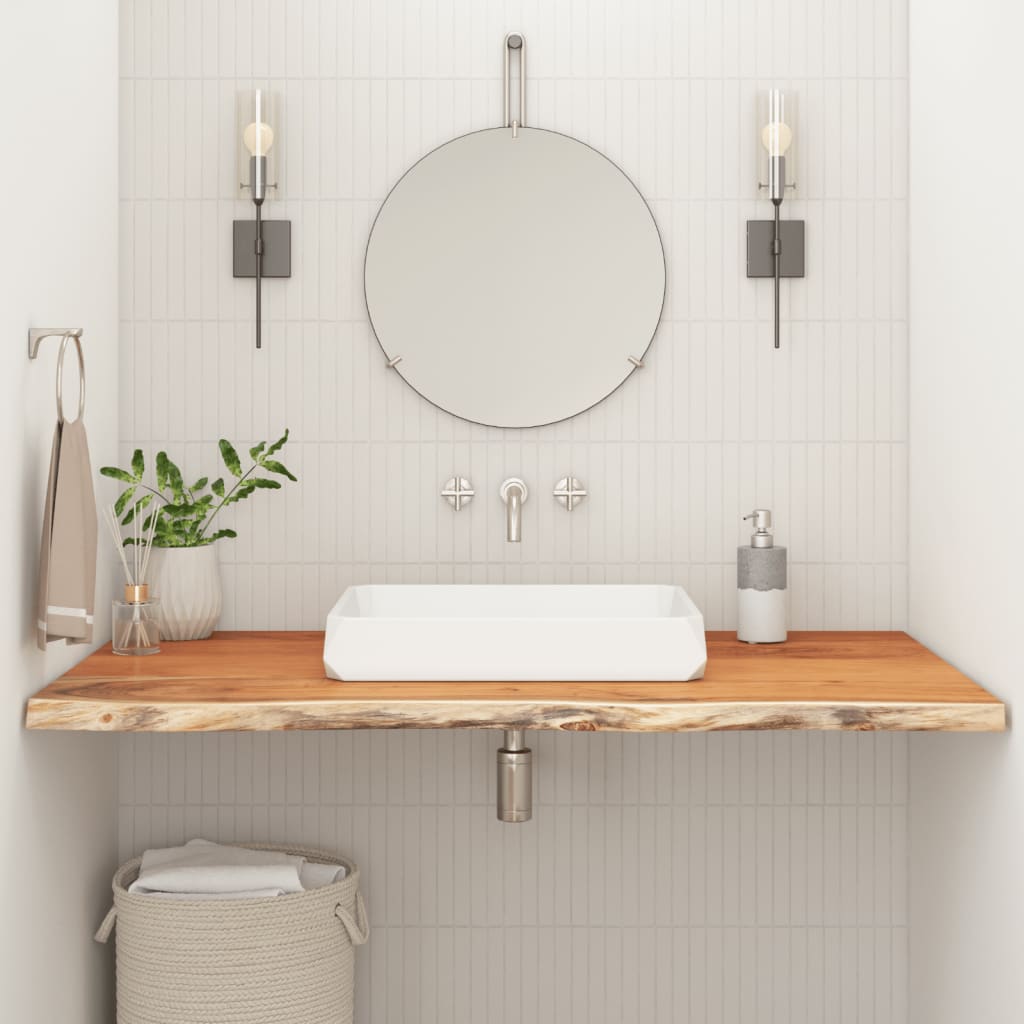 Solid Wood Washbasin Top 100 X 60 X 2.5 Cm Rectangular Acacia Wood