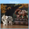 Statue Resin Elephant With Imitation Wood Finish For Office Decor And Gifts