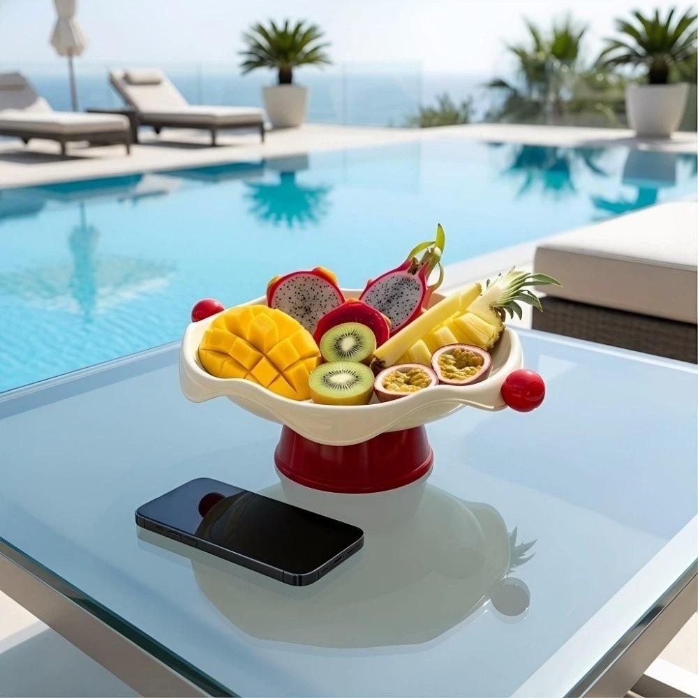 Spherical Handle Fruit Snack Tray Dried Fruit Plate Display Plate Candy Storage Basket  Picnic