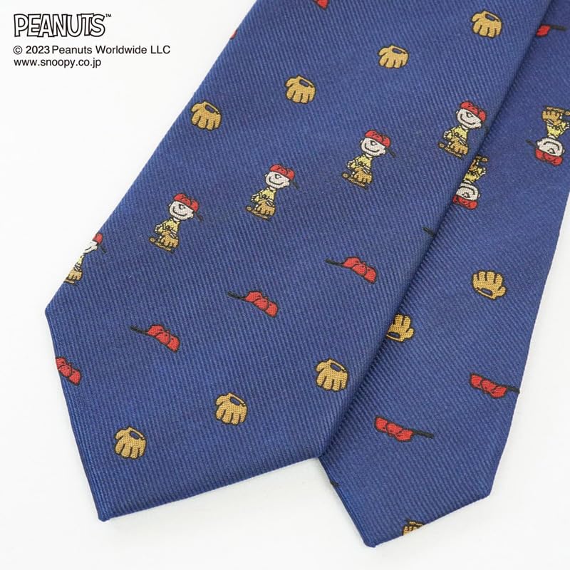 Peanuts Snoopy Tie PN918308 Navy Blue SNOOPY Charlie Brown Brand Tie Character Gift