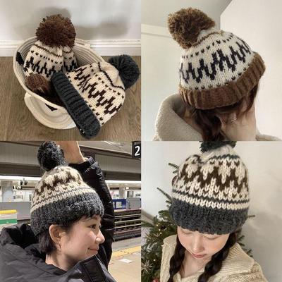 Kosi Wang Tropfen Mütze Gestrickt Pelz Wintermütze Täglich Gestrickt