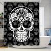 Tuniu Black Skull Pattern Shower Curtain Gothic Design Room Decor Cool Skull Art Bathroom Decor