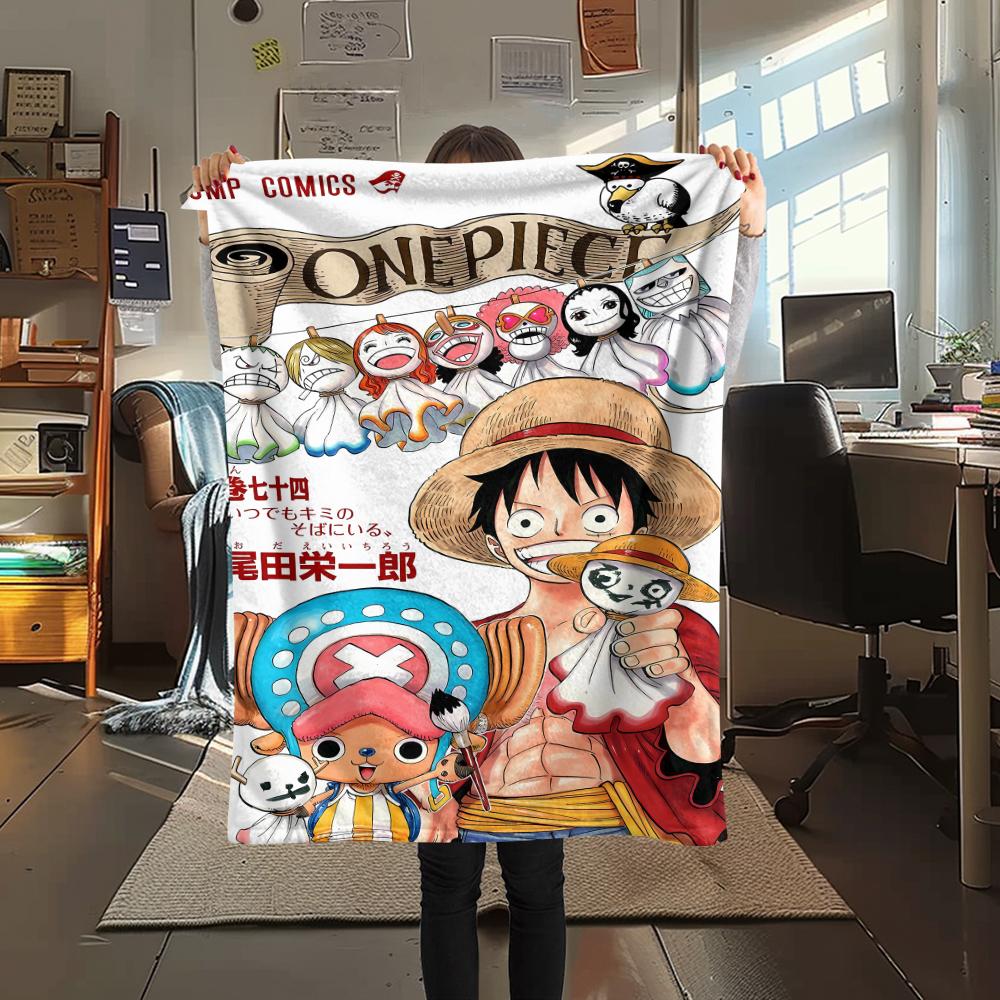 One Piece character Print Flannel Blanket,High quality Comfortable for All Seasons,Home Decor,Warmth and Comfort,Perfect for Christmas Gifts
