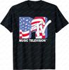 MTV Classics Tee Americana Flag Graphic TShirt Classics Retro Solidarity Apparel Independence Day Mens Tops Hot Sale Camisetas