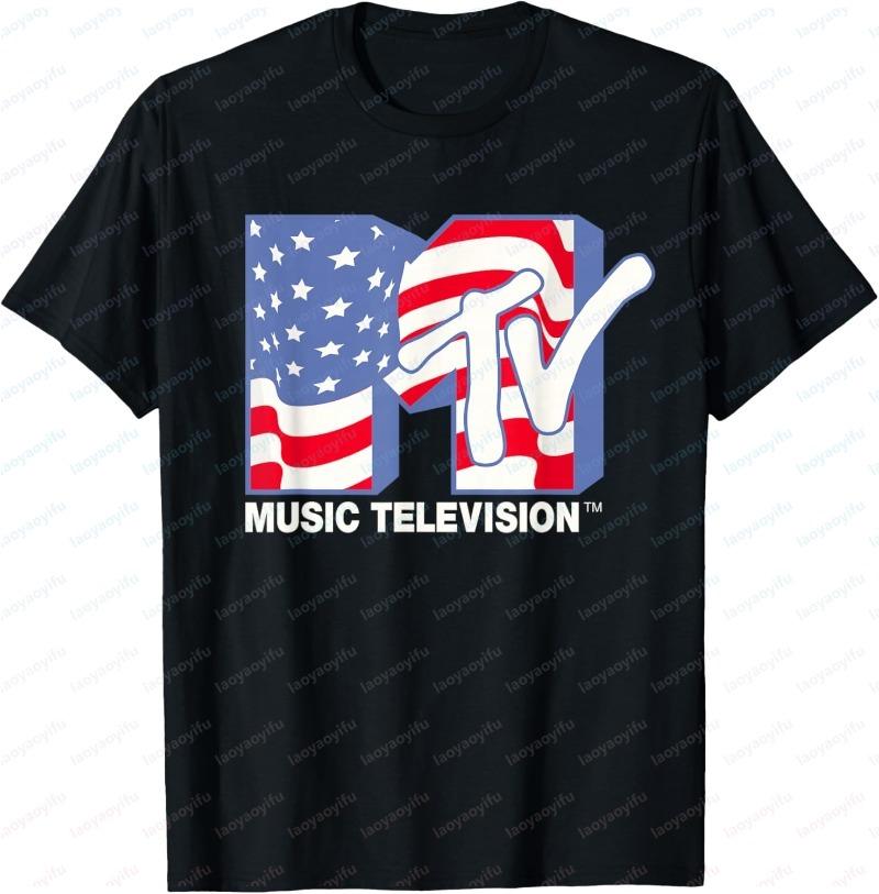 

MTV Classics Tee Americana Flag Graphic TShirt Classics Retro Solidarity Apparel Independence Day Mens Tops Hot Sale Camiseta... 5XL різнокольоровий