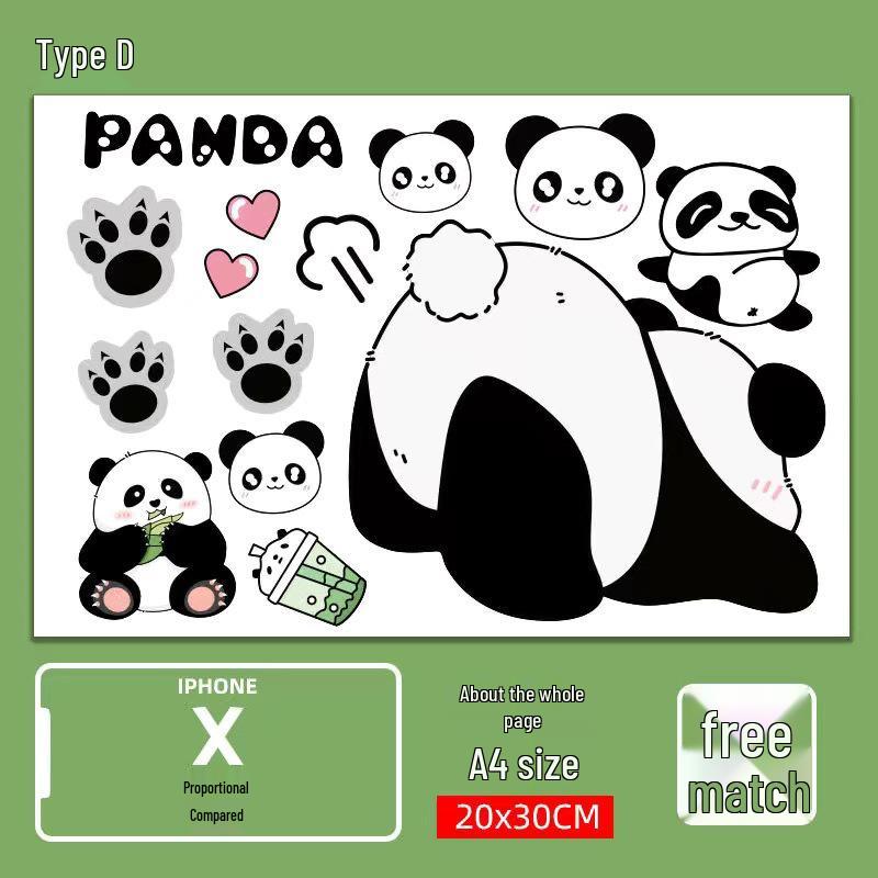 Panda Design Waterproof Electric Vehicle Sticker - Creative Scratch Cover