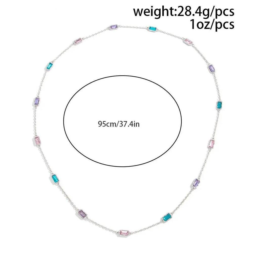 Colier lung Ingemark Elegant Colorat cu Strass Femei Trendy Exquisite Strălucitor Cristal Guler Bohemian Pulover Bijuterii Noi