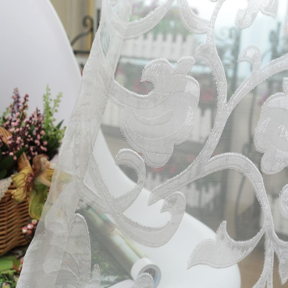 1PC Lozujoju Home Decor Jacquard White Voile Fabrics Modern Window Screening Tulle Curtains