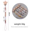 Baby Pacifier Clips Handmade Wood Soother Chew Teethers Toys Dummy Safe Silicone Teething Pacifier Chains Gift