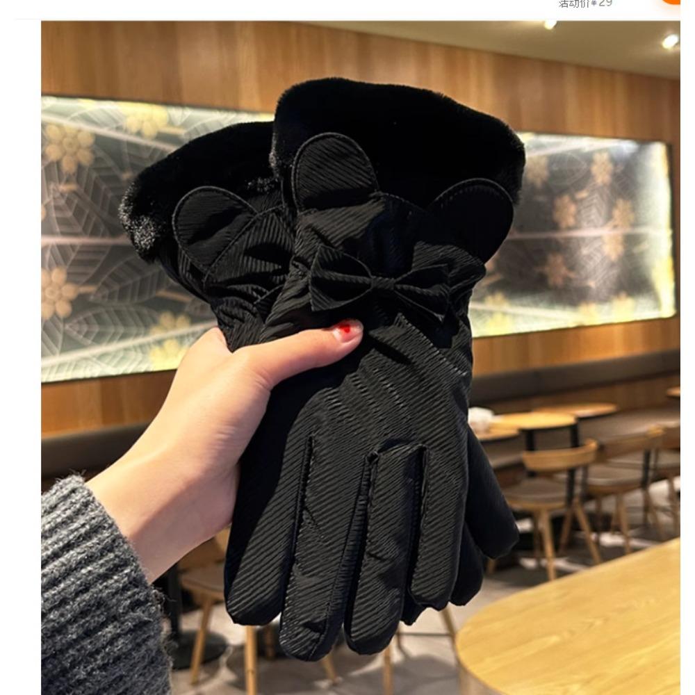 Warm gloves women's winter velvet thickened suede autumn and winter cold touch screen new cycling skiing gloves