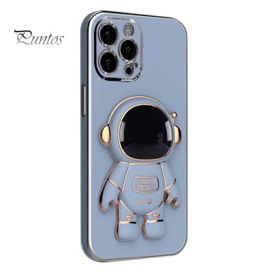 Phone Protective Case Cartoon Foldable Camera Protector Astronaut Mobile Phone Cover with Stand for iPhone 14/Pro/Max (Plus)/Pro Max