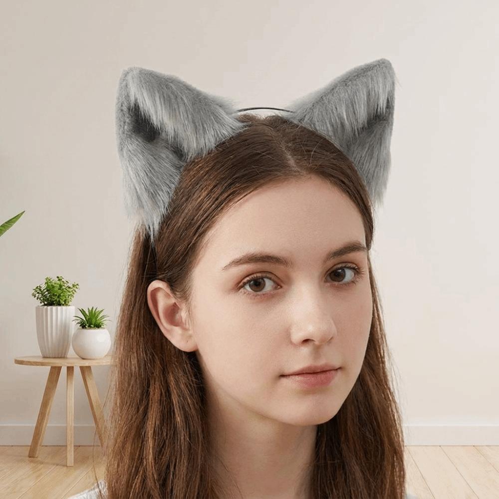 Artificial Cat Ears Headband Furry Lolita Ears Headwear Practical Hair Accessories  Adults