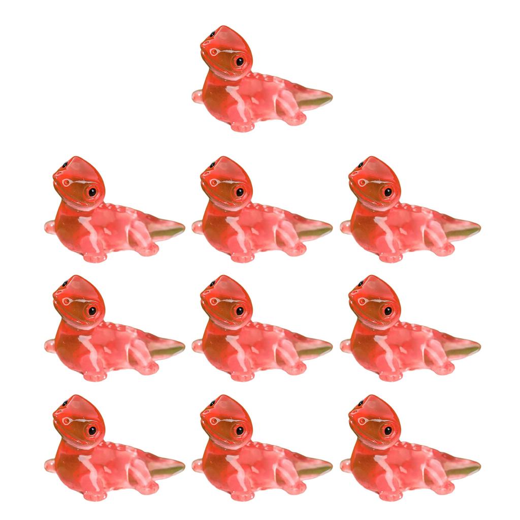 10Pcs Glowing in Dark Small Lizards Resins Miniatures Animal Figures Garden Landscape Potted Plant Decorations Ornaments