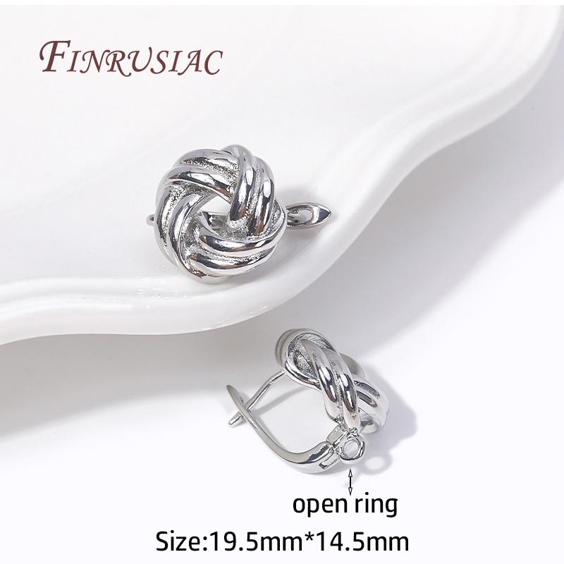 Modische Rhodium/18K Gold Plated Metall Verdrehte Runde Ohrringverschlüsse Haken Befestiger, Handgefertigtes DIY Kreatives Ohrring Zubehör