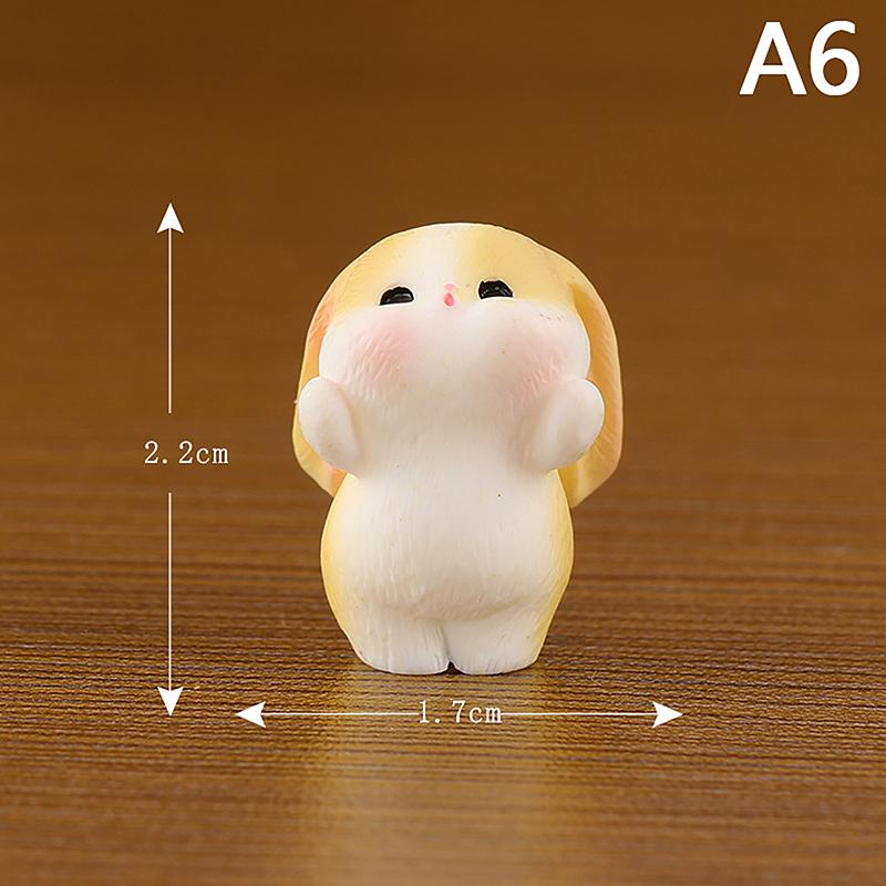 Figurine Miniature Cute Rabbit Micro Landscape Resin Ornaments For Home Decoration Kawaii Animal Bunny Room Desk Decor Gift