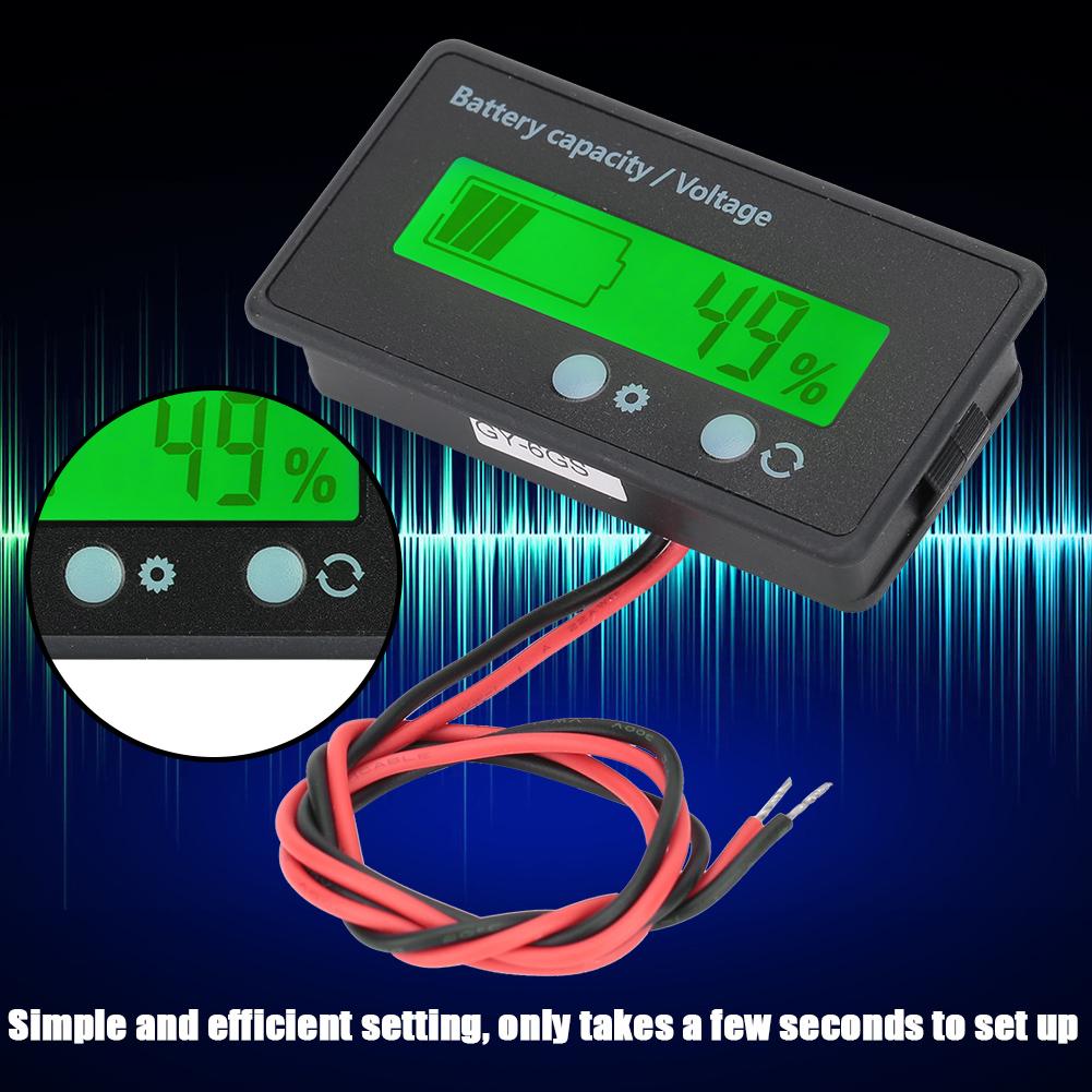 GY 6GS PCB HTN Waterproof Battery Capacity Monitor Indicator LCD Display 12 84V Green