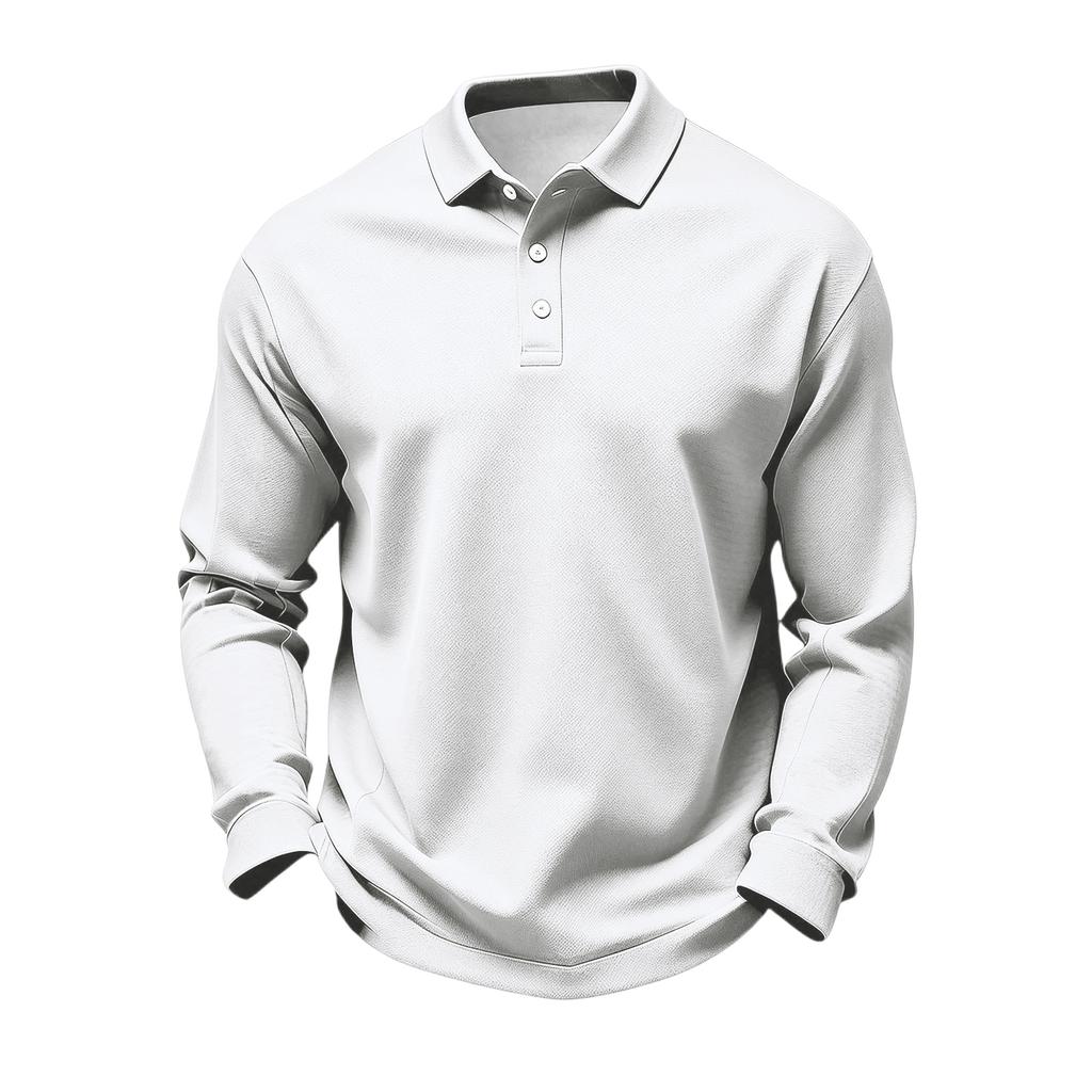 Herren Langarm Golf Poloshirt Schnelltrocknend Atmungsaktives Netzgewebe Lässiges Leichtes Golfshirt mit Knopfkragen Geeignet für Outdoor-Sportarten