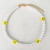 Pop Personality Simple Smiling Face Pearl Necklace Fashion Girl Smiling Face Necklace