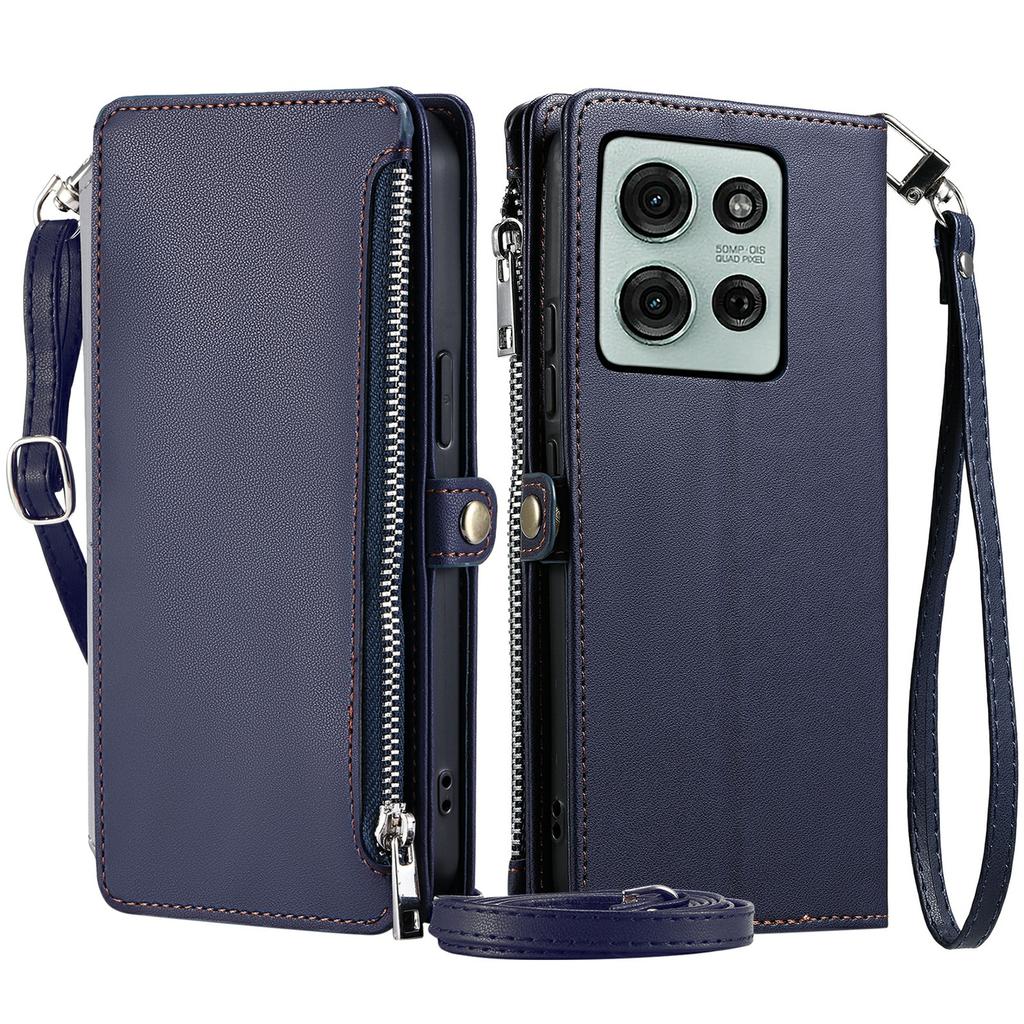 Styl 015 Etui do Motorola Moto G75 5G Portfel z TPU+Skóry PU Pokrowiec na Telefon z Paskami