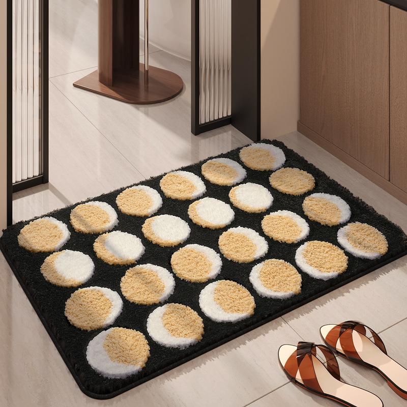 

Inyahome Bathroom Rug Non-Slip Soft Tufted Shower Rug Microfiber Cute Bath Rug for Kids Water Absorbent Thick Shaggy Floor Mats 40x60cm