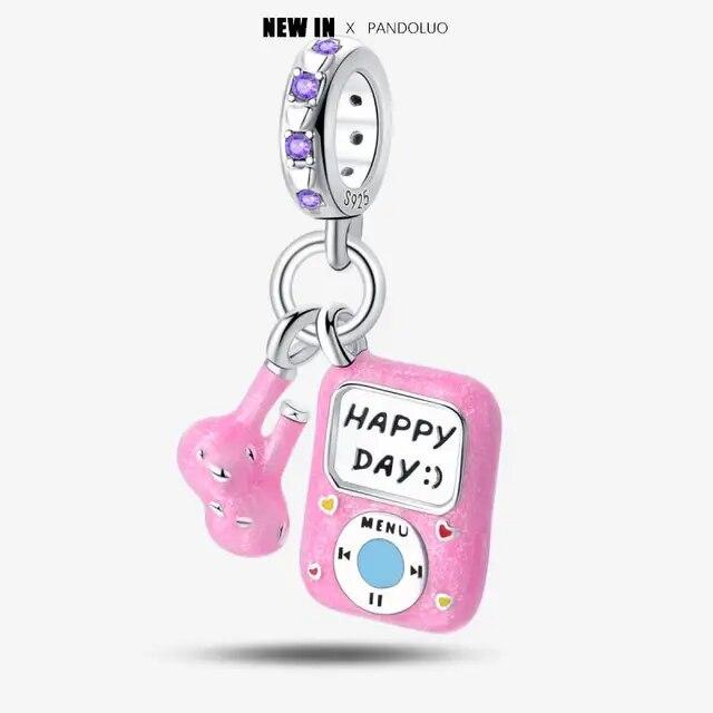 Novità Elementi Musicali Set da Tre Pezzi Perline Charm Si Adatta Nuovo Bracciale Argento 925 Donne Ciondolo Perla Gioielli Regalo