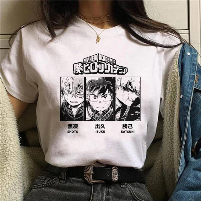 Manga Cute My Hero Academia Anime T Shirt Women Boku No Hero Academia T-shirt Bakugou Himiko Toga Tees Anime Deku Tshirt