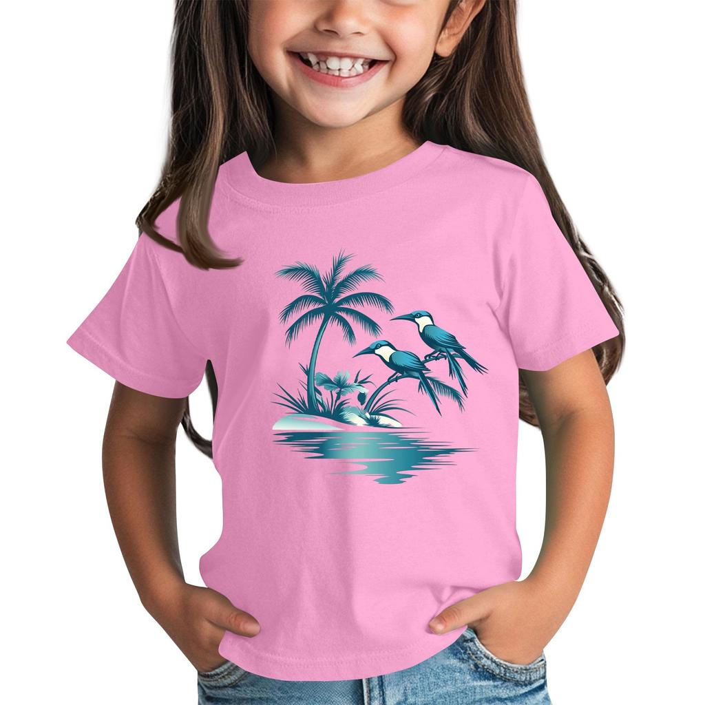 Kleinkind Mädchen Jungen T-Shirts Kinder Top Jungen und Mädchen Bedrucktes Kurzarm T-Shirt