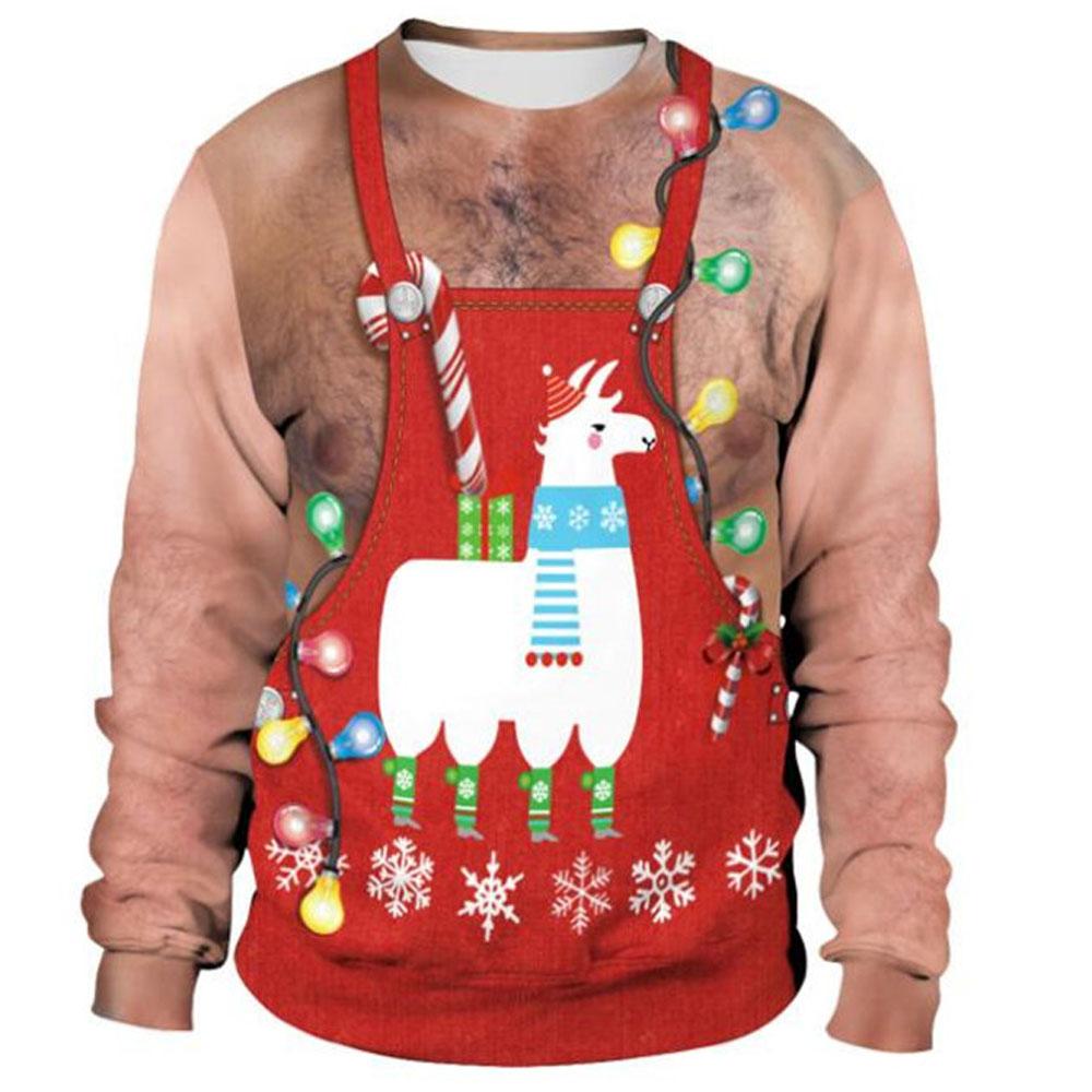 Funny Christmas Sweater Men Women Pullover Xmas Sweatshirt Ugly Graphic Y2k Sweatshirts for Holiday Party Loose Men's Clothing