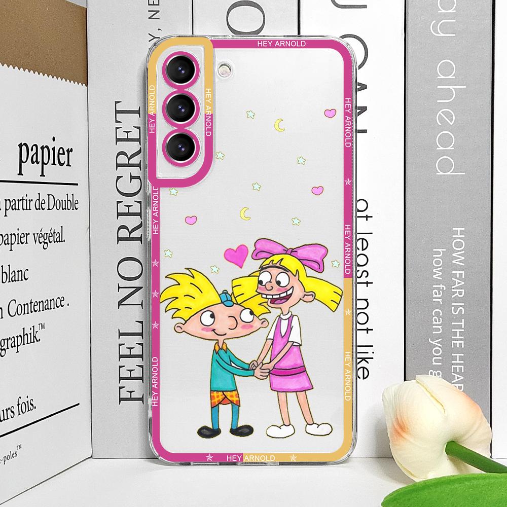 Hey A_Arnolds Helga Cartoon Handyhülle für Samsung Galaxy S22 S23 S24 S20 Plus Ultra S21 FE S25 5G Transparent Weiche Hülle Fundas